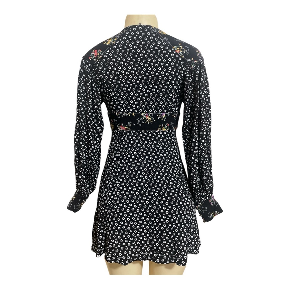 FP Wonderland Floral Black Long Sleeve mini dress XS - Picture 2 of 11